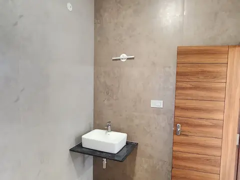 Bathroom with rain shower and counter-top basin, Villa 1