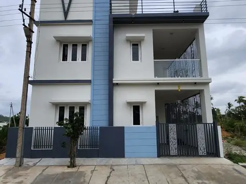 Front elevation of Villa 2, a three-level independent villa in Mysore