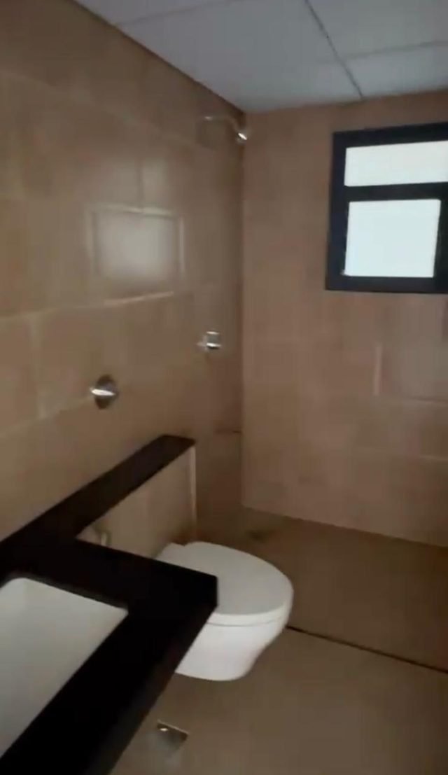 Bathroom with wall hung toilet, 24th floor 3 BHK in Purva Atmosphere