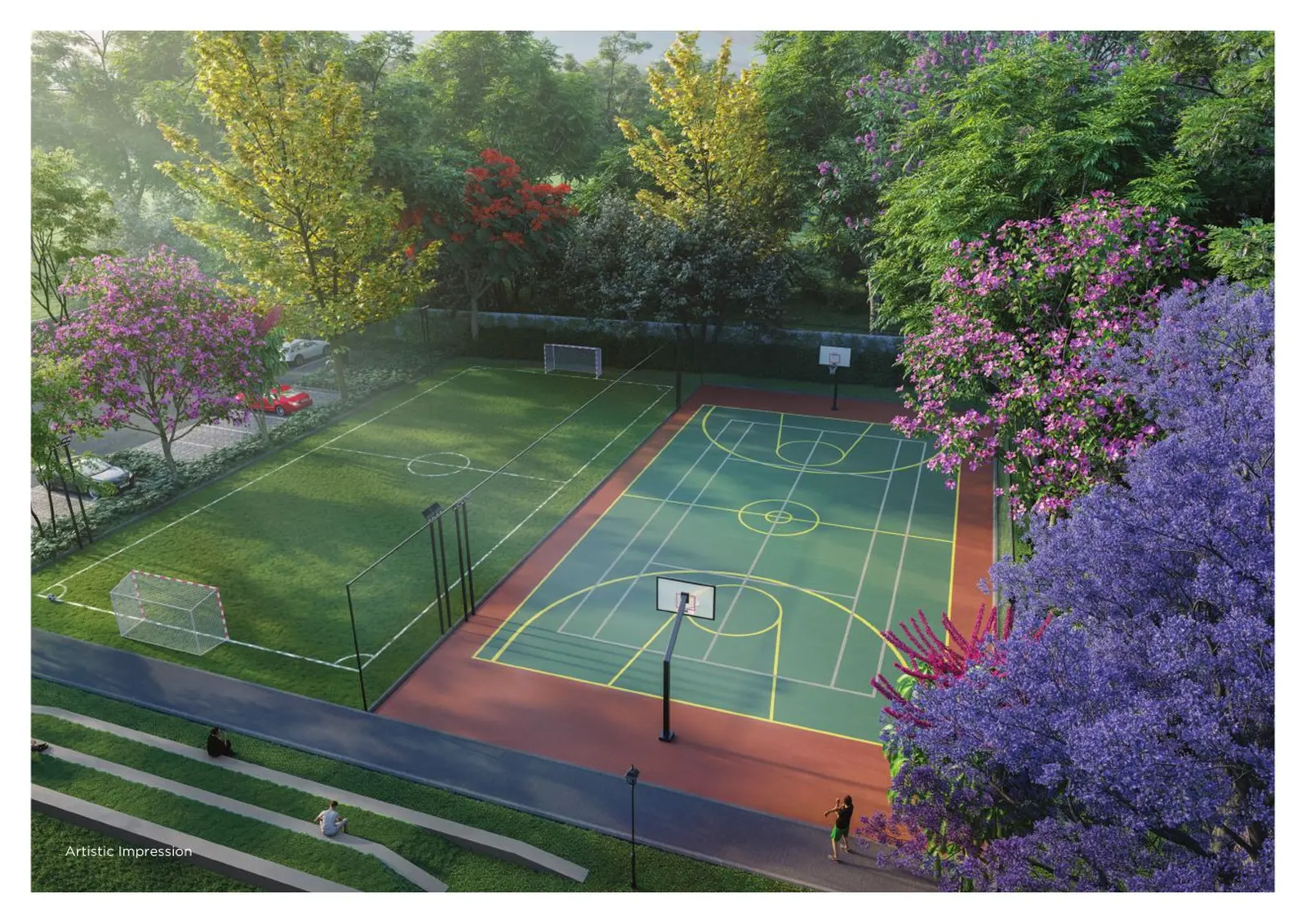 Artistic impression of the multipurpose sports court at Provident Deansgate